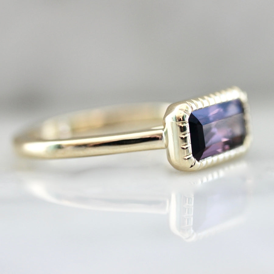 Black Cherry Emerald Cut Spinel Ring