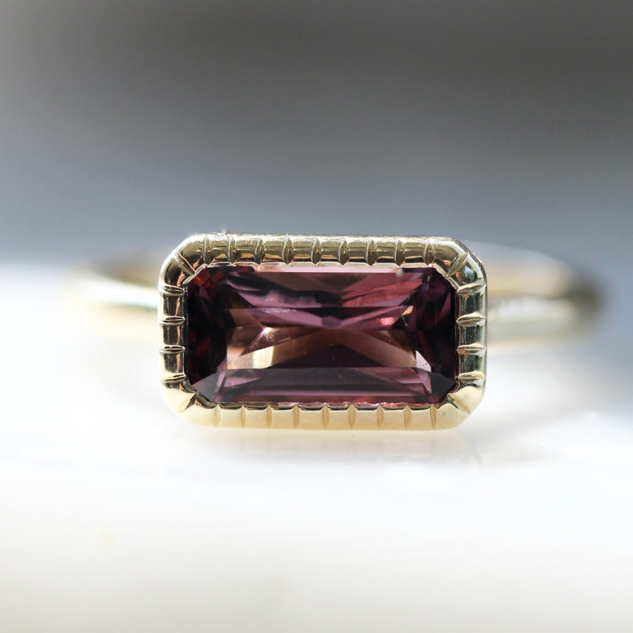 Black Cherry Emerald Cut Spinel Ring