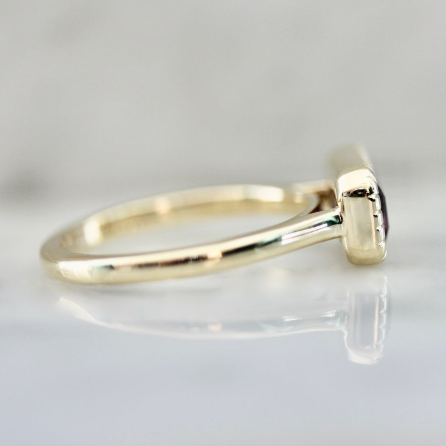 Black Cherry Emerald Cut Spinel Ring