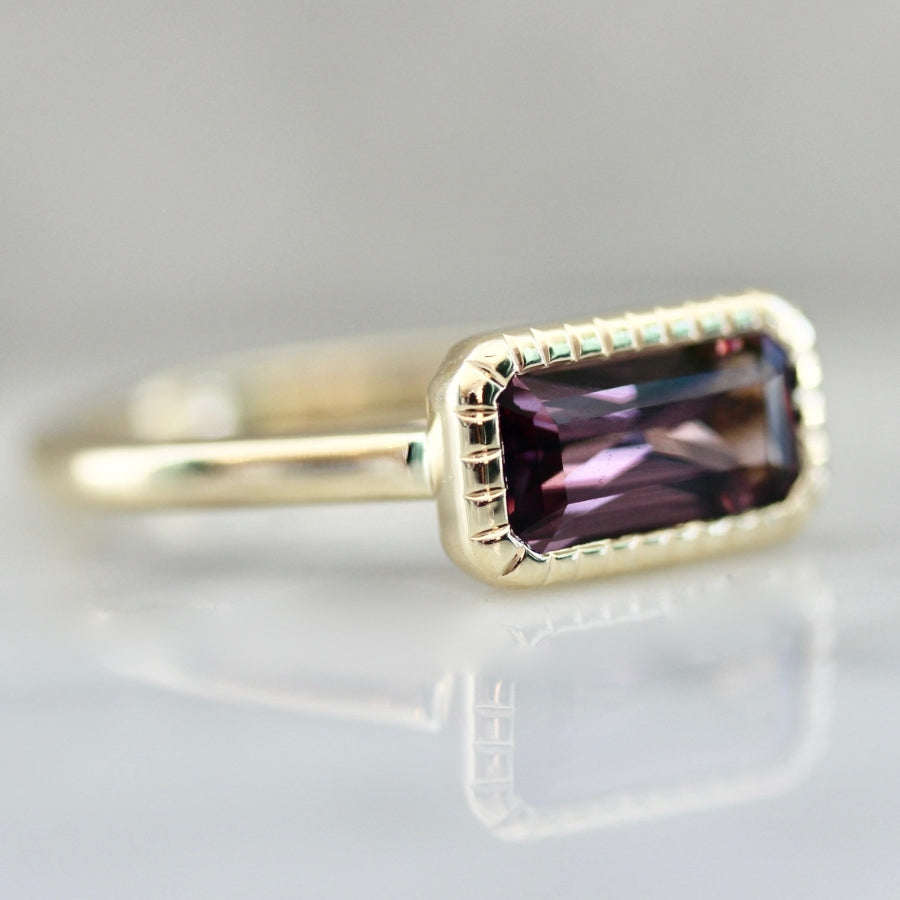 Black Cherry Emerald Cut Spinel Ring