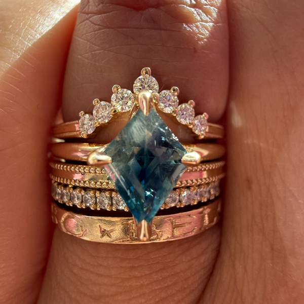 Blue Kite Cut Sapphire Ring