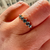 Blue-Green Round Brilliant Cut Sapphire Band