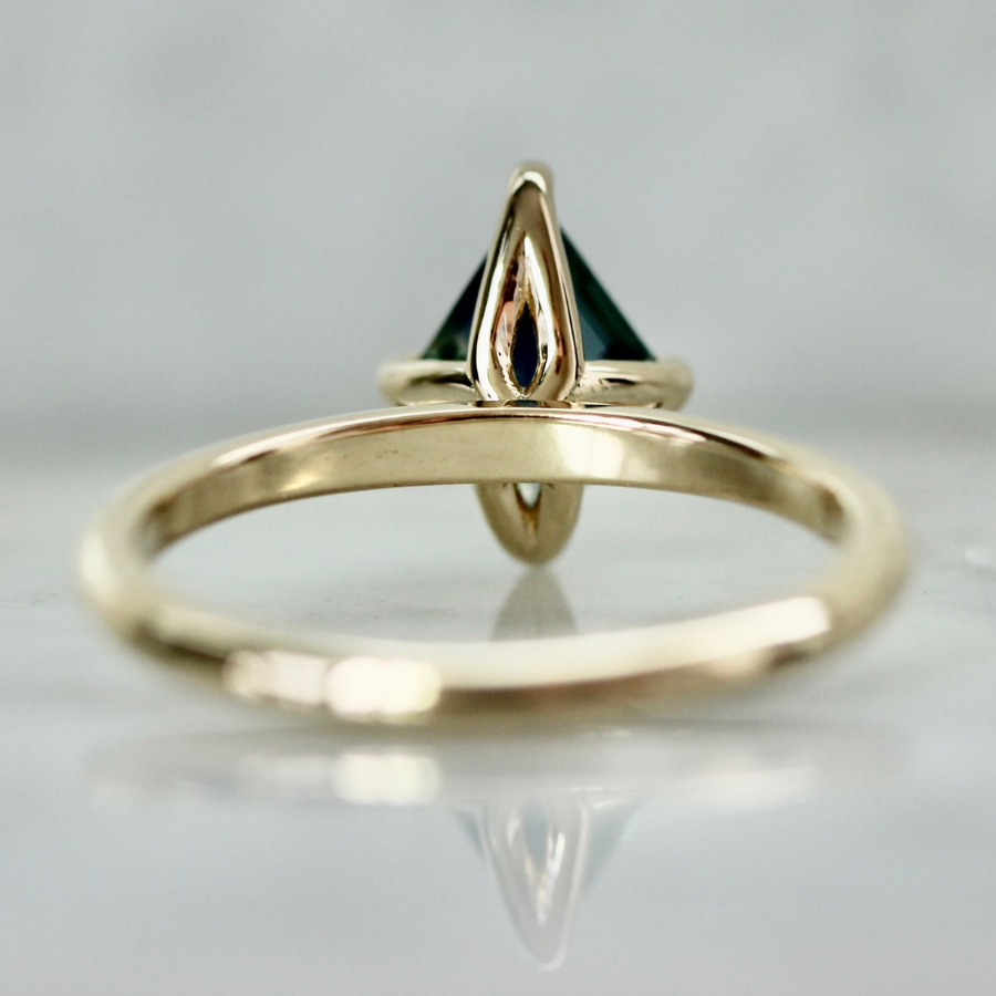 Blue Kite Cut Sapphire Ring