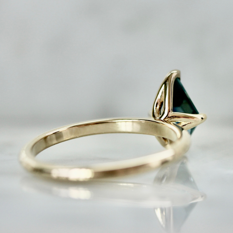 Blue Kite Cut Sapphire Ring