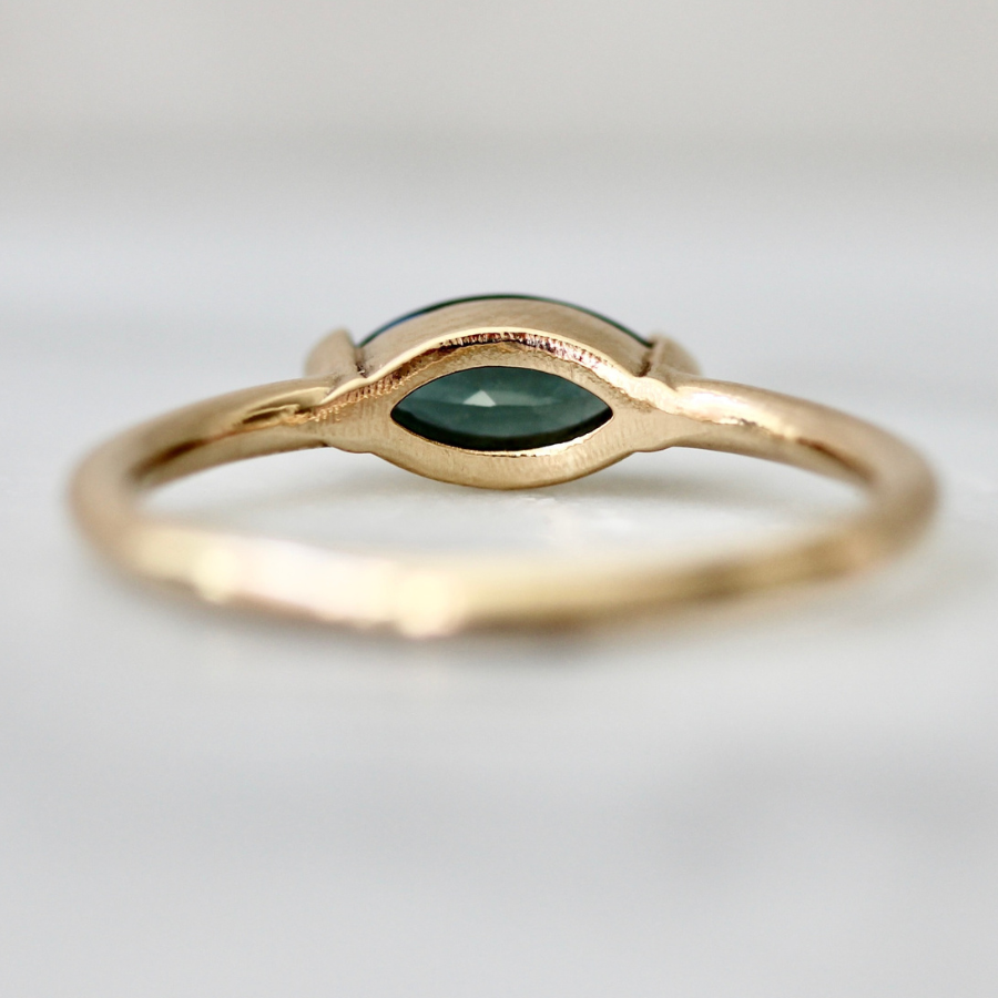 Blue Marquise Cut Sapphire Ring