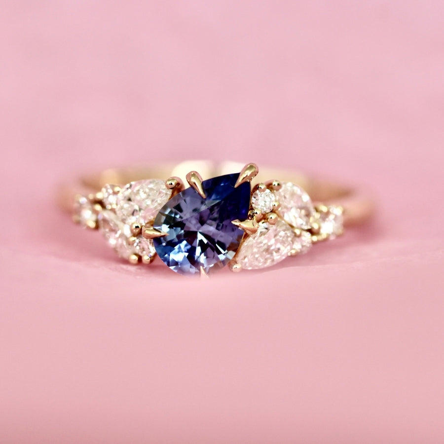 
            Blue Pear Cut Sapphire Ring