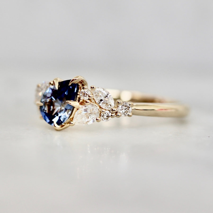 
            Blue Pear Cut Sapphire Ring