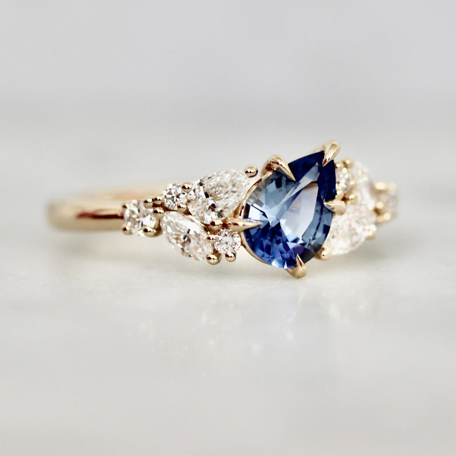 
            Blue Pear Cut Sapphire Ring