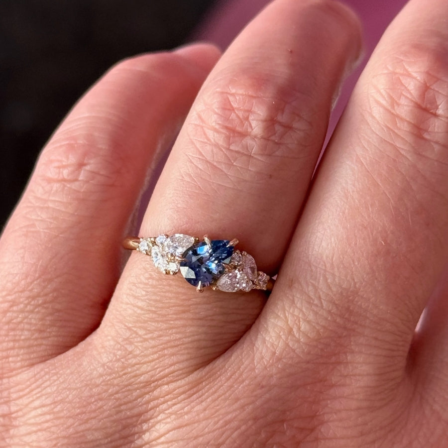 
            Blue Pear Cut Sapphire Ring