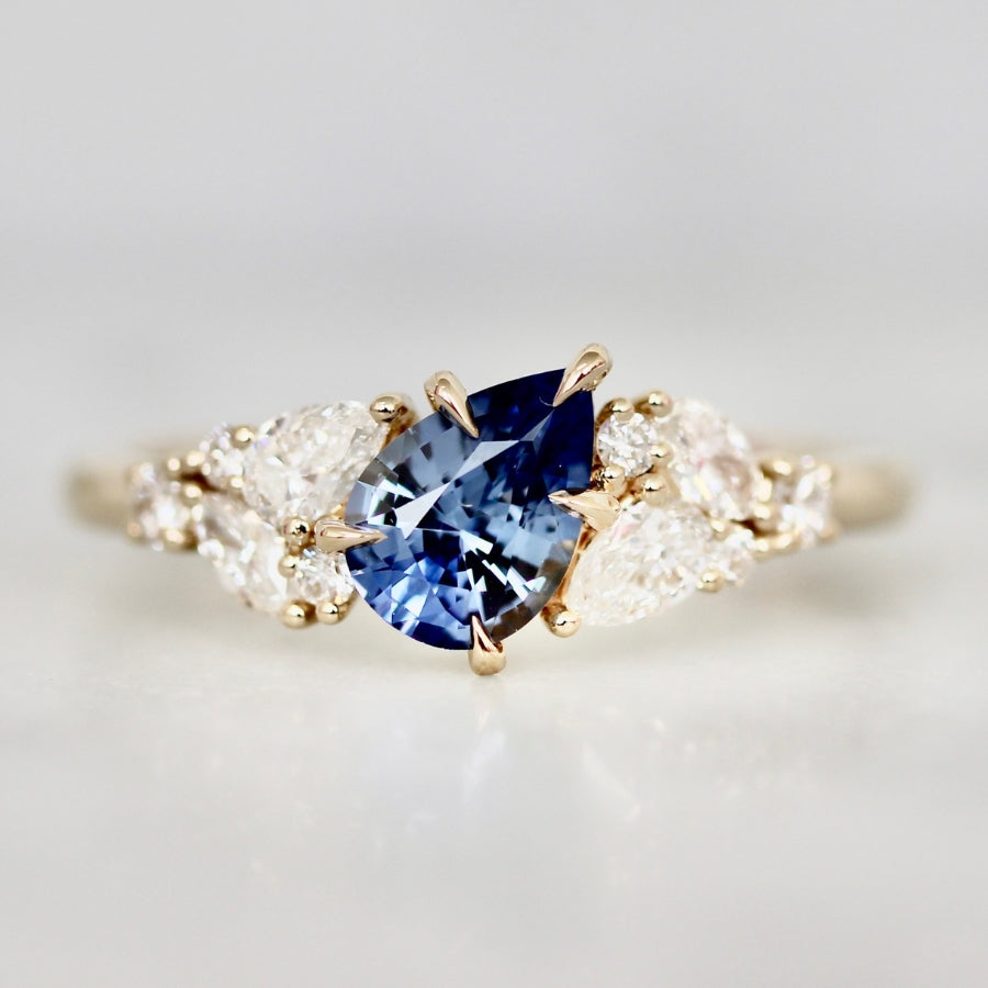 
            Blue Pear Cut Sapphire Ring