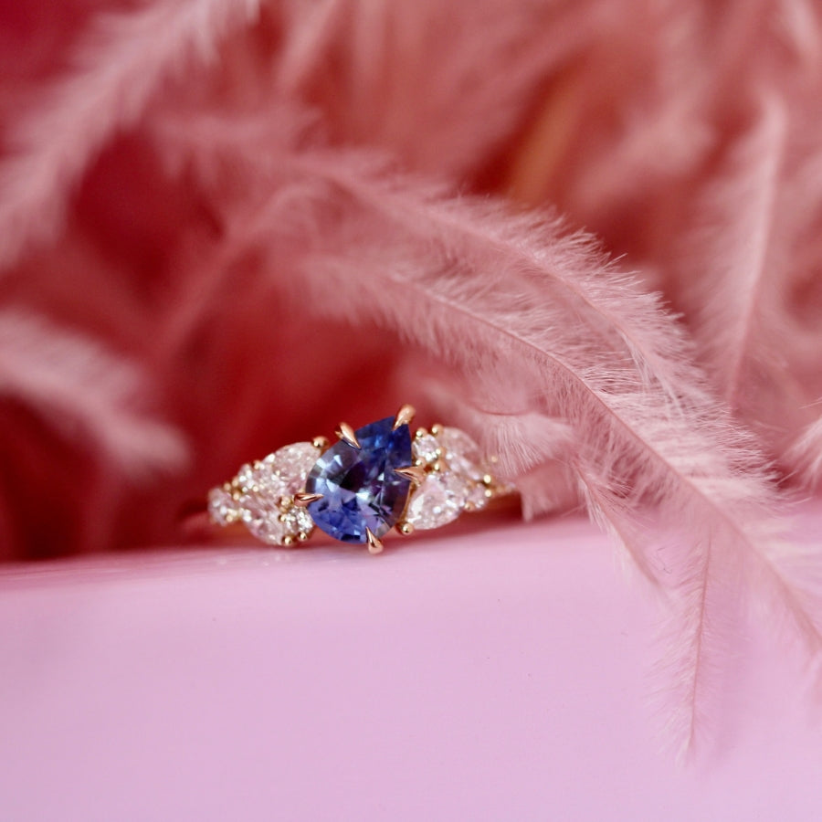 
            Blue Pear Cut Sapphire Ring