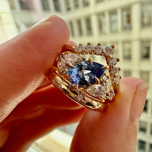 Blue Pear Cut Sapphire Ring