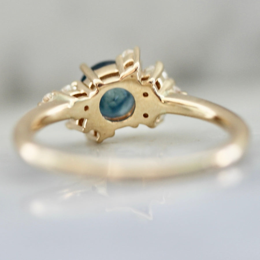 
            Blue Raspberry Round Brilliant Cut Opalescent Sapphire Ring