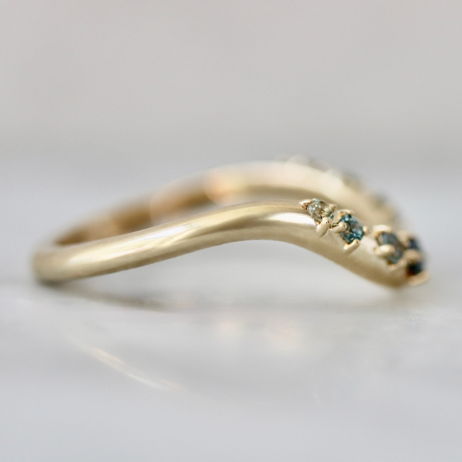 Blue Sapphire Curved Band