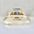 Blueberry Crumble Radiant Cut Opalescent Sapphire Ring