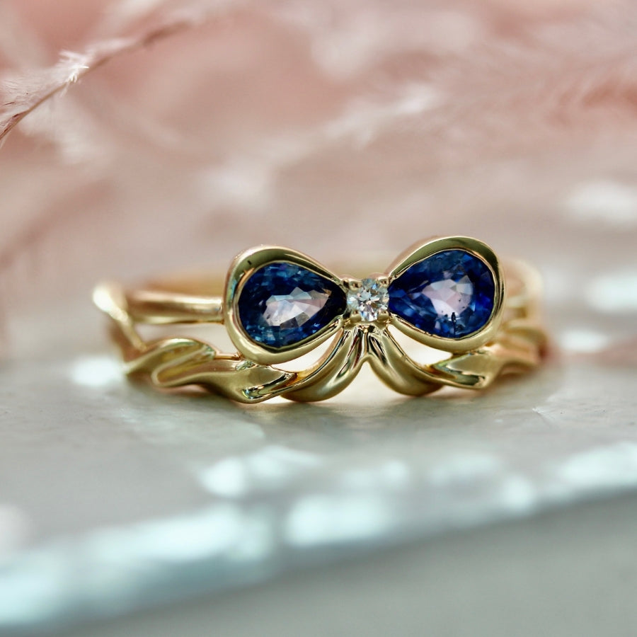 Bowtiful Blue Pear Sapphire Ring