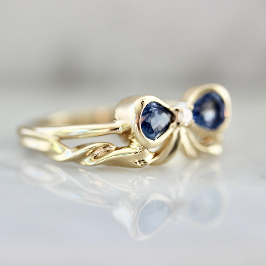 Bowtiful Blue Pear Sapphire Ring