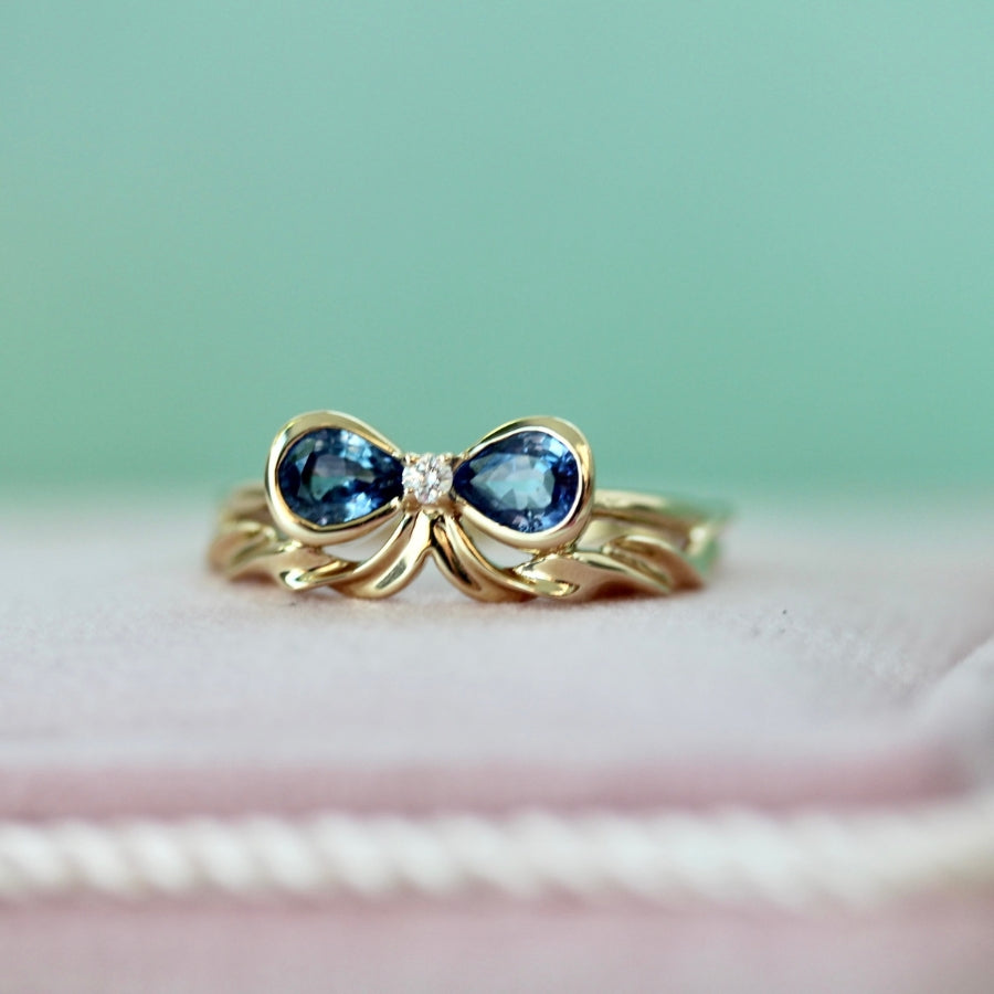 
            Bowtiful Blue Pear Sapphire Ring