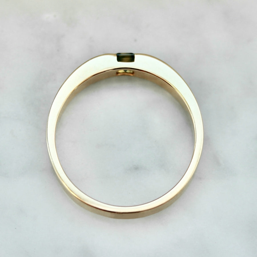 Cash Only Green-Yellow Asscher Cut Sapphire Band