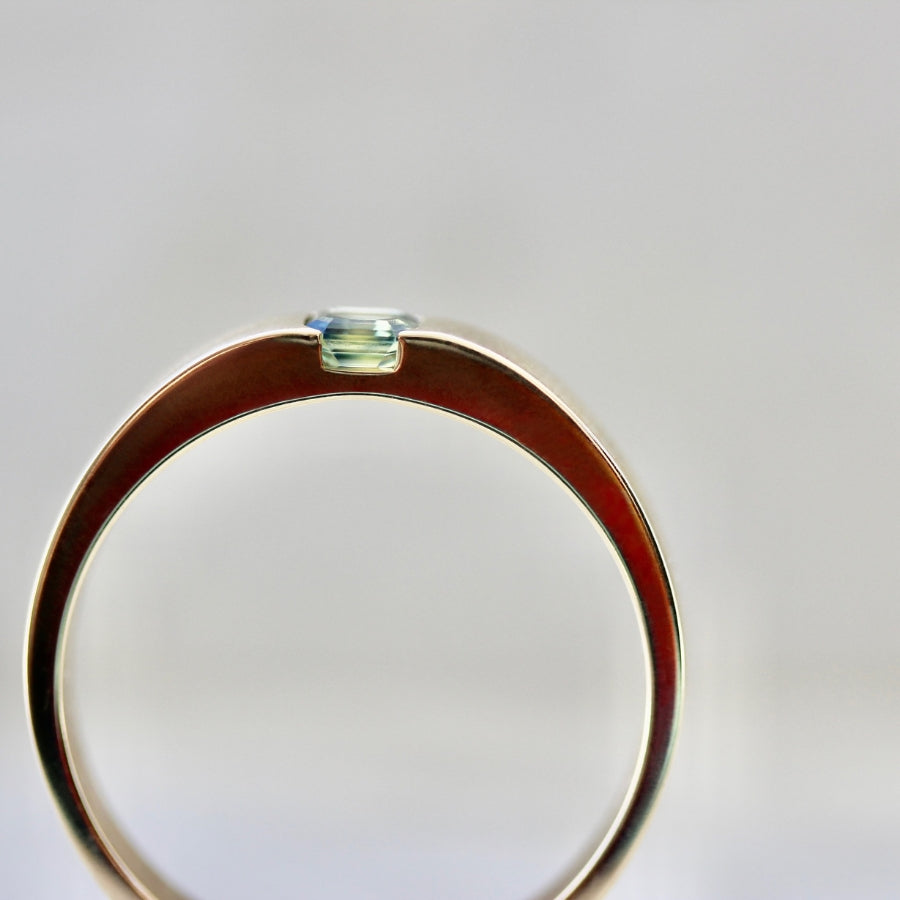 Cash Only Green-Yellow Asscher Cut Sapphire Band