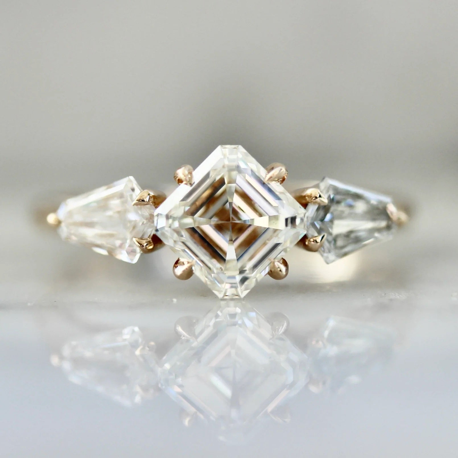 4730 Rotated Asscher Cut Diamond Engagement Ring
