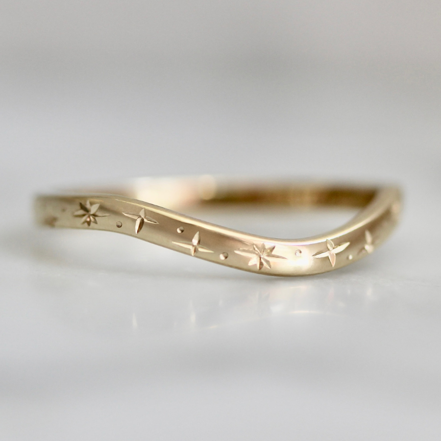 Celestial Engraved Curved Band