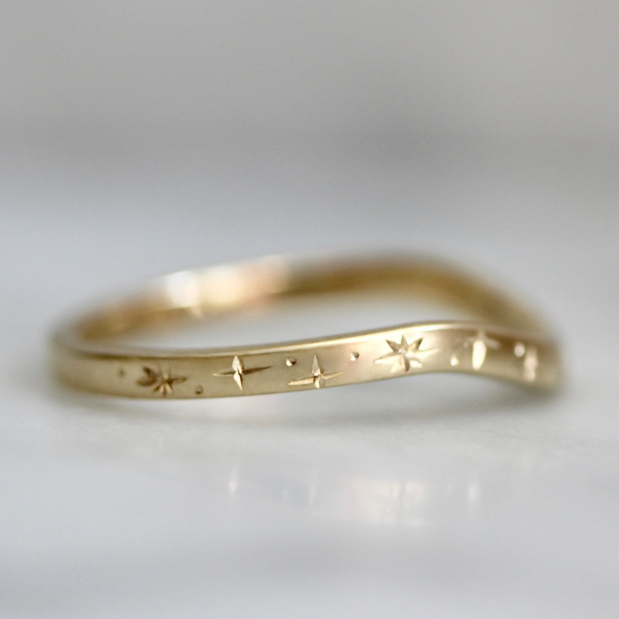 Celestial Engraved Curved Band
