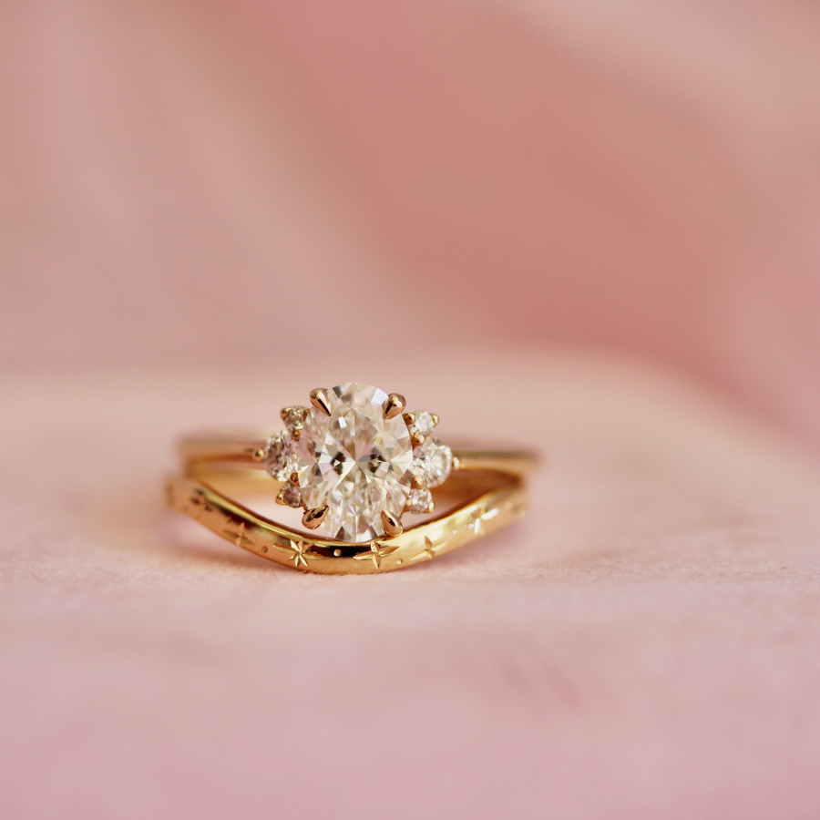 Celestial Engraved Curved Band