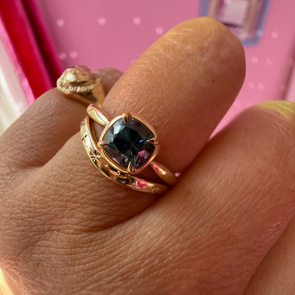 Celestial Engraved Curved Band
