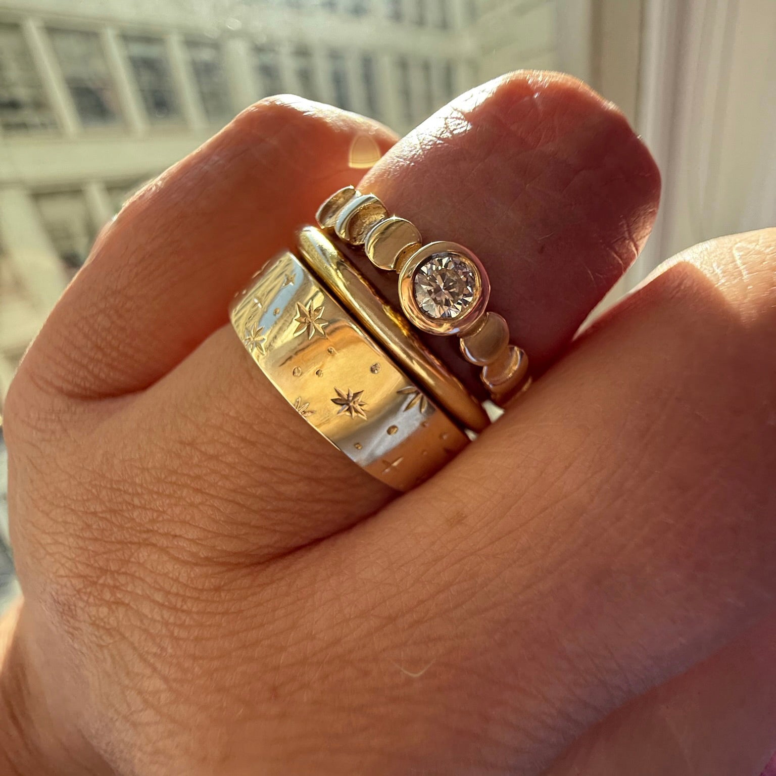 Celestial Gold Ring Stack