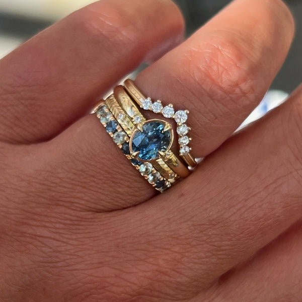 Cerulean City Blue Oval Cut Sapphire Ring