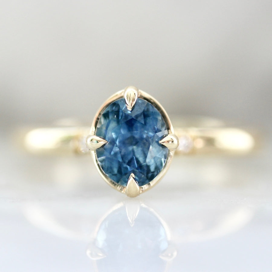 
            Cerulean City Blue Oval Cut Sapphire Ring