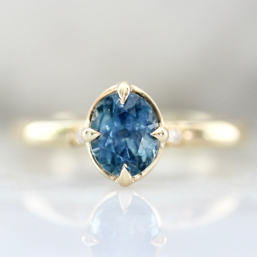 
            Cerulean City Blue Oval Cut Montana Sapphire Ring