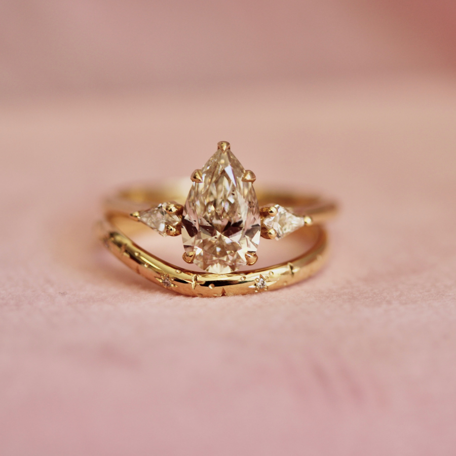 Harlan Champagne Pear Cut Diamond Ring