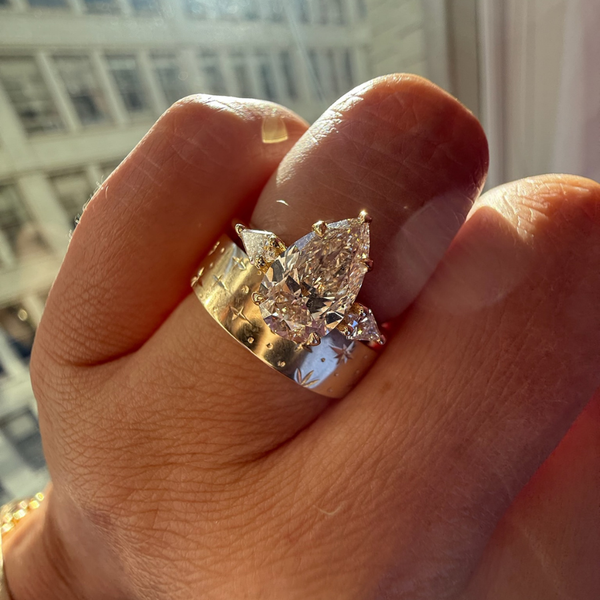 Sweet Tea Champagne Pear Cut Diamond Ring