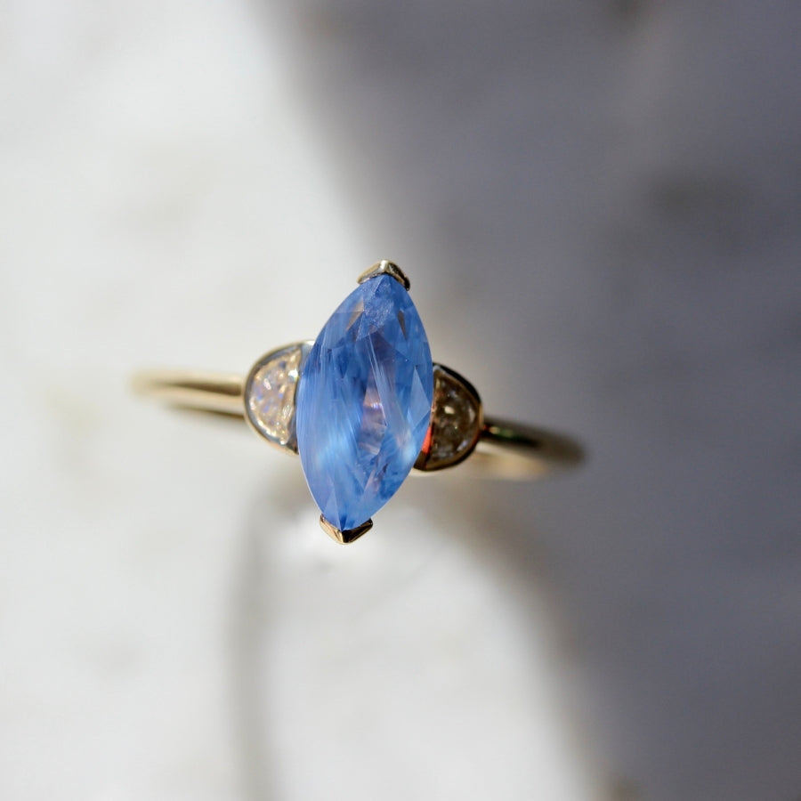 Blue Sapphire Marquise Ring