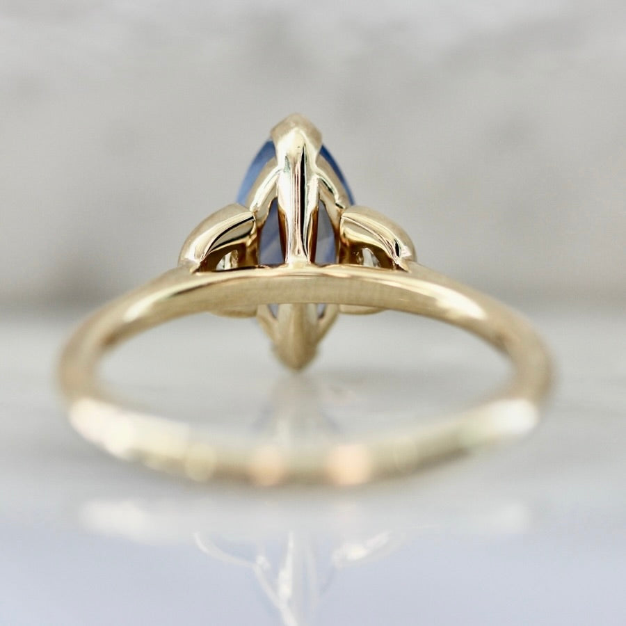 Cirrus Daze Blue Marquise Cut Opalescent Sapphire Ring