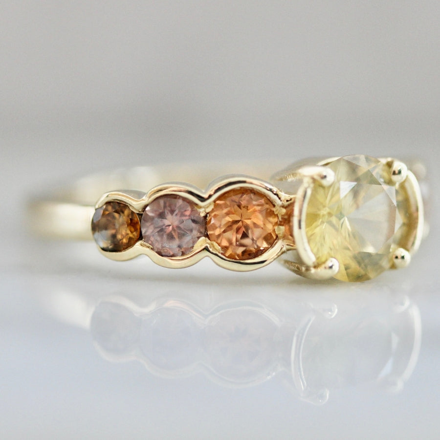 Cozumel Coast Round Cut Ombre Sapphire Ring