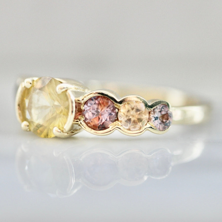 Cozumel Coast Round Cut Ombre Sapphire Ring