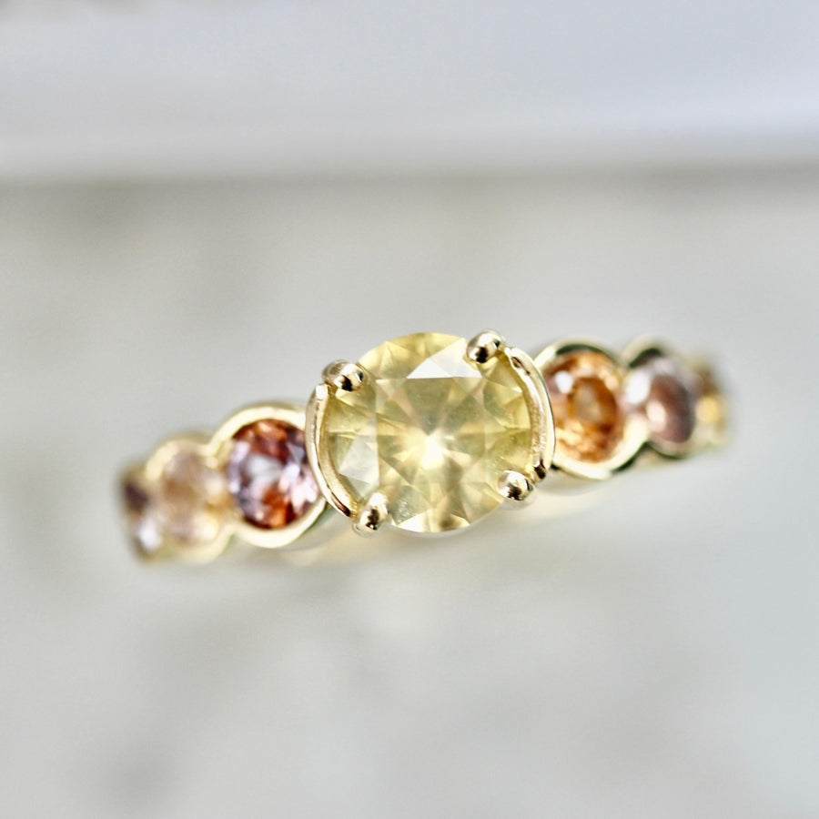 Cozumel Coast Round Cut Ombre Sapphire Ring