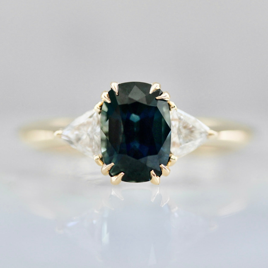 2866 Cushion Cut Sapphire Engagement Ring