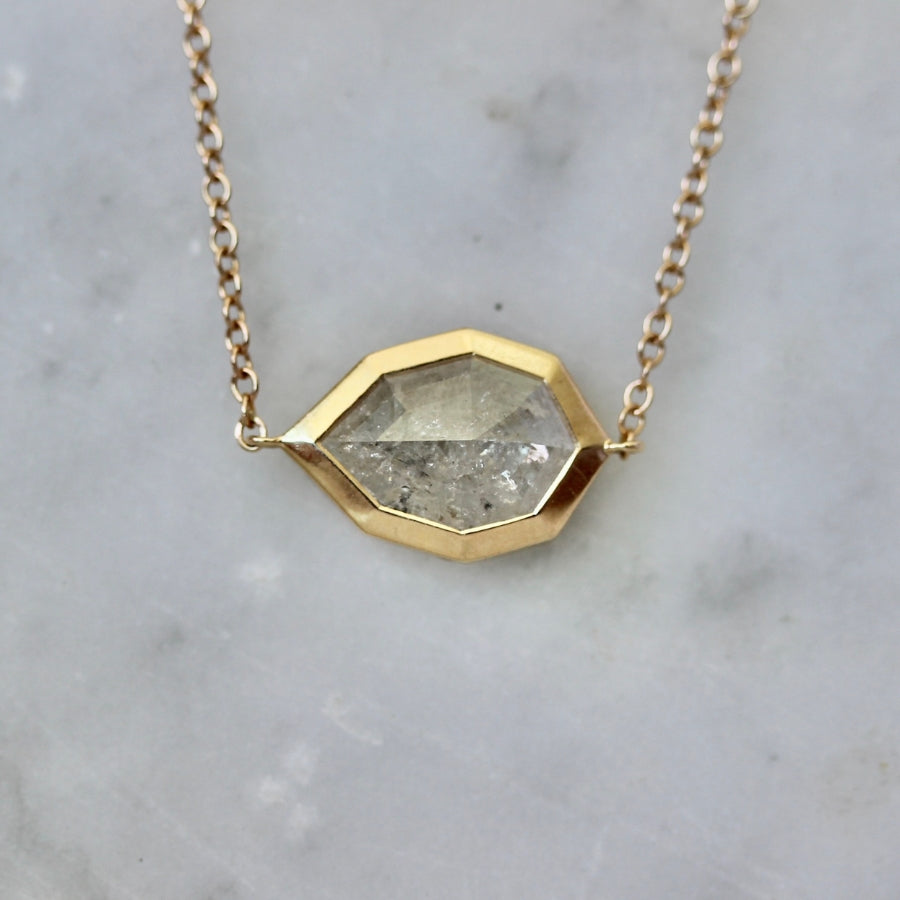 Dark Horse Salt & Pepper Geo Hexagon Diamond Necklace