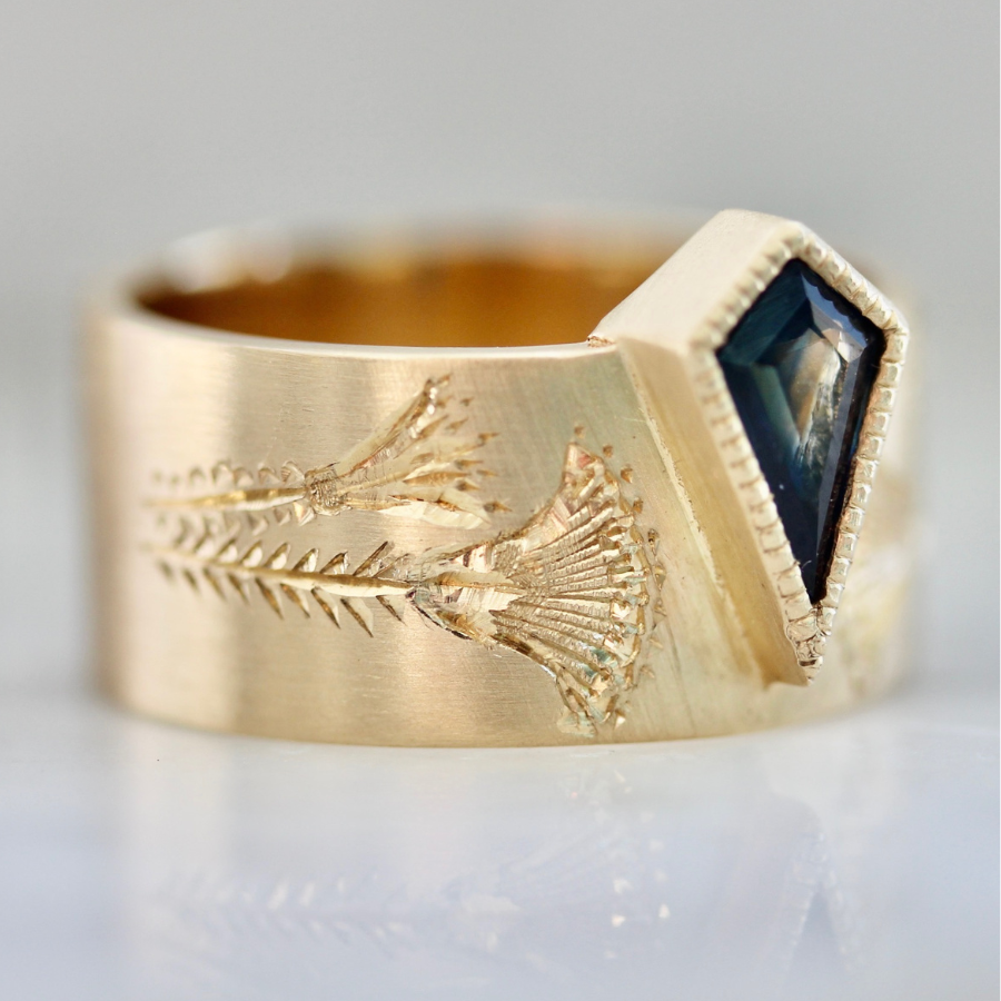 
            Wildwood Blue Kite Cut Sapphire Ring
