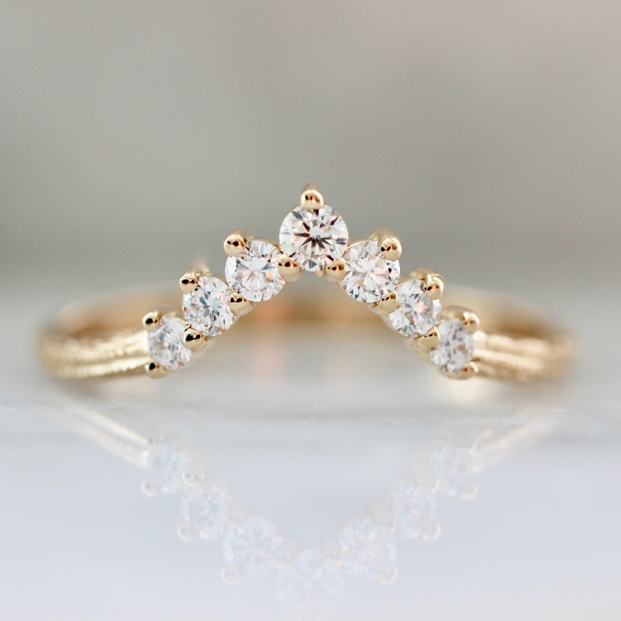 Diamond V Shaped Wedding Band 3161