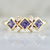 Double Dutch Purple Princess Cut Sapphire & Diamond Ring