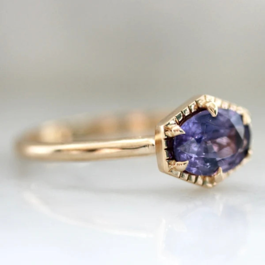 Dress Code Purple Oval Cut Sapphire Ring