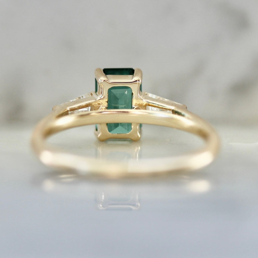 
            Electric Slide Green Emerald Cut Tourmaline Ring