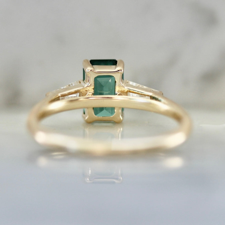 Electric Slide Green Emerald Cut Tourmaline Ring