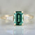 Electric Slide Green Emerald Cut Tourmaline Ring
