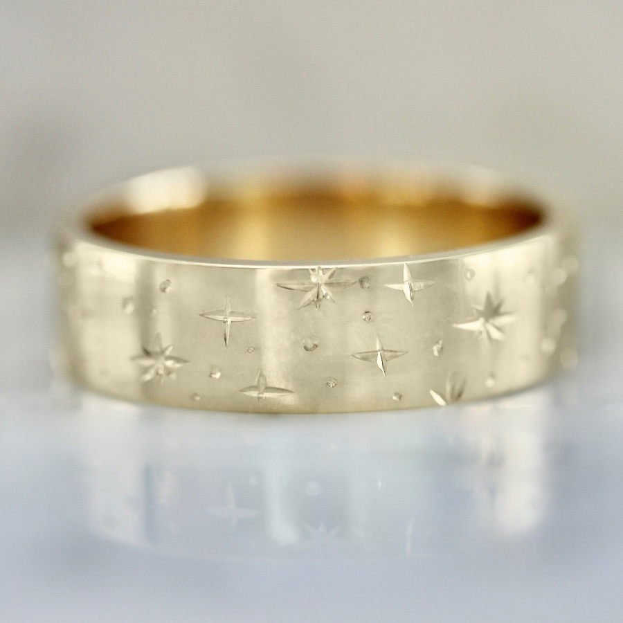 5481 - Wide Celestial Star Wedding Band